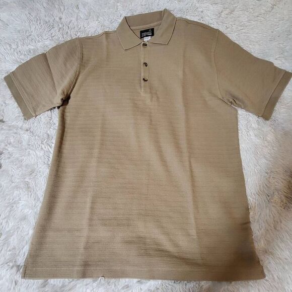 Weekendz off short sleeve tan heavy knit tee t-shirt L - Picture 1 of 7